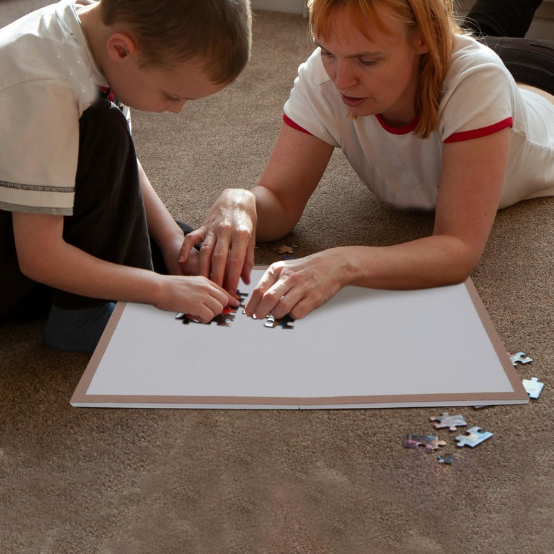 HEMOTON Puzzle Mat, Portable Puzzle Board, Non-Slip Surface, Modern Style,