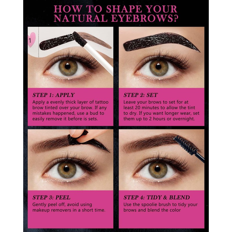 Waterproof Brow Gel, Thickening Tinted Eyebrow Gel, Eyebrows Filler Gel,