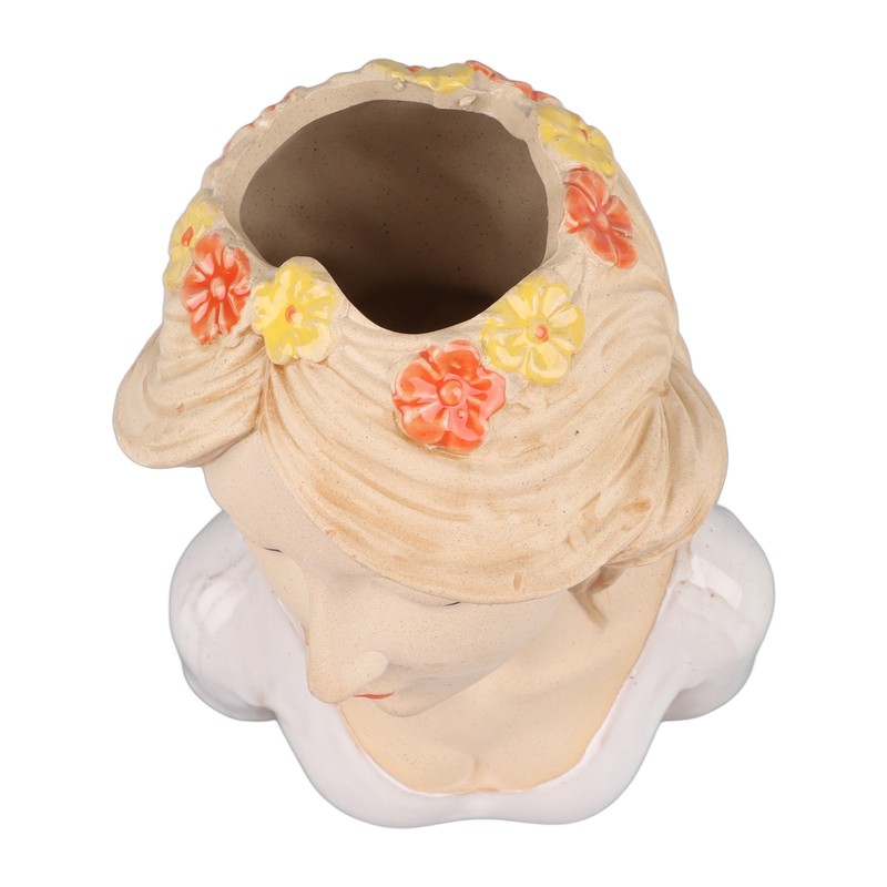 Modern Ceramic Face Vases Decorative Modern Style Shy Girl Flower