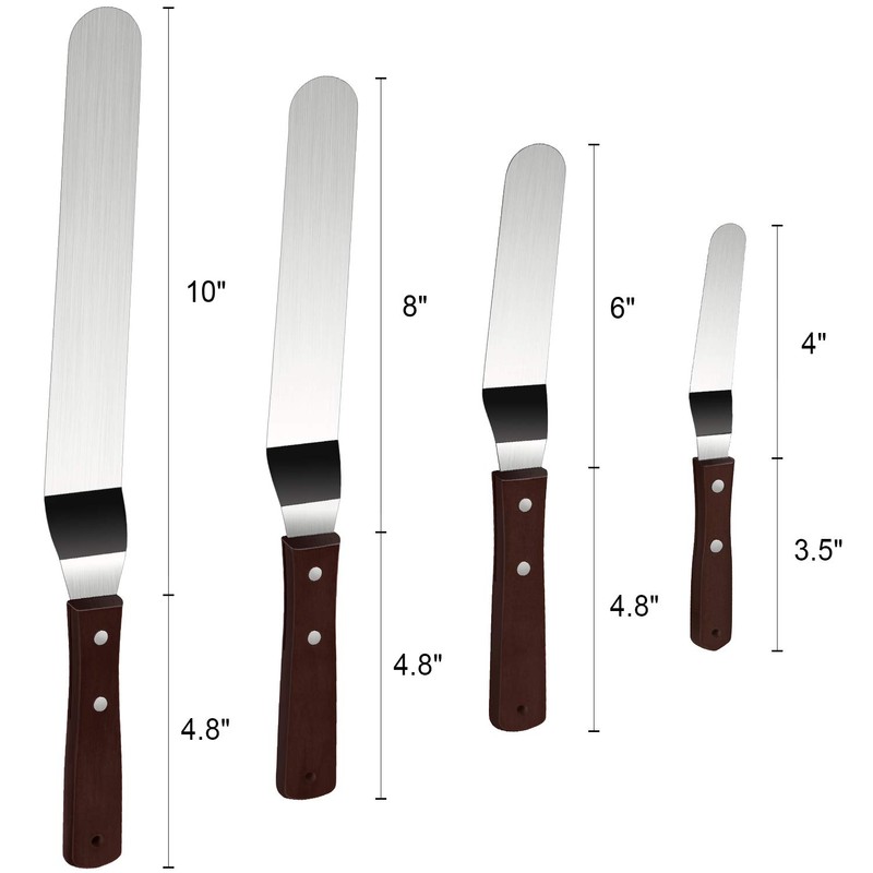 Awpeye 4 Packs Offset Spatula, Stainless Steel Cake Icing Spatula