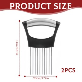 2 PCS Stainless Steel Cutting Kitchen Gadgets,Onion Slicer, Onion Holder for Slicing, Vegetable Cutter for Potato and Tomato, Lemon Avocados, Eggs, Food Slicer Assistant Tool