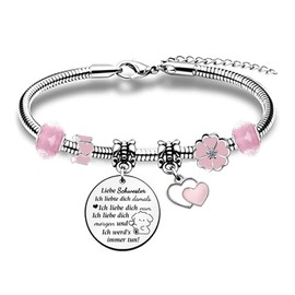 Women's Bangle Inspirational Pearl Bracelets Christmas Gifts Boyfriend Birthday Sister Daughter Graduation Keepsake Mum Aunt Mother's Day Appreciation Jewellery Wife Valentine's Day, Stainless Steel,