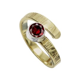 JEWELSTREZORO Granat Edelstein-Bandring für Herren und Damen, alle Größen, 925er-Sterlingsilber, handgefertigter Geschenkartikel, Schmuck TSR1087AB_18 (64 (20.4))