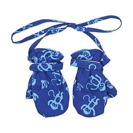 SHU-SHI Kids Winter Gloves with String Warm Fleece Mittens for Toddler Babies Blue