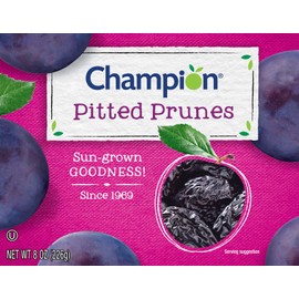 Champion Pitted Dried Plums, Prunes, 8 Ounce