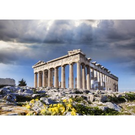 CORFOTO 7x5ft Acropolis Ancient Ruin Site Backdrop Greek Temple Photo Backdrop Greece Landmark Building Photography Background Famous Palace Athens Acropolis Temple Backdrop Travel Portrait