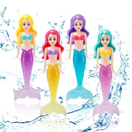 YAGE Mermaid Pool Toys, Gravity Sinking Swimming Pool Toys for Kids - Colourful Underwater training toys 4 Pcs Diving Toy