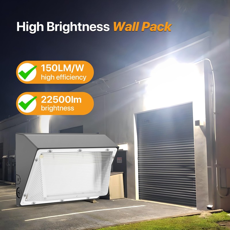 DEMILARE 150W LED Wall Pack Light 2,2500LM with Dusk to