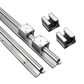 GUWANJI 2PCS Linear Rails SBR12 400mm Linear Guide Rails with 4PCS SBR12UU Slide Blocks, CNC Rail Kit, Linear Rails and Bearings Kit for Automated Machines and Equipments(SBR12-400)