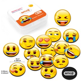 MORCART Pack of 16 Emoji Magnets Smiley Fridge Magnets Decoration for Locker, Whiteboard, Decorative Magnetic Board, Cabinets, Classroom, Office