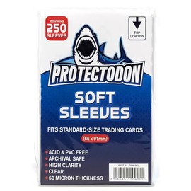 Protectodon Soft Trading Card Sleeves 50-Micron Ultra Clear Penny Sleeves for TCGs, Sports Cards (500 Pack)