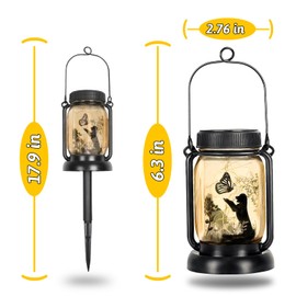 Kyoryuger Dog Solar Lanterns 3in1 Dog Garden Decor Gifts for Women Mom Grandma Unique Teen Girl Gifts Christmas Gifts for Dog Lovers Decorative Pet Memory Lanterns for Yard Lawn Patio Landscape Trees