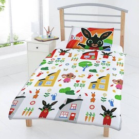 Bing Bunny Duvet Cover Set - 100% Cotton Bedding Duvet with Large Pillow Case - Reversible Duvet Set for Kids - Comfortable & Breathable- Cute Design