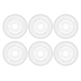 6er Aufkleber-Set Alarm-gesichert, innen-klebend I Ø 4 cm I Achtung Objekt besitzt Alarmanlage I für Fenster-Scheibe, Tür I transparent I hin_369