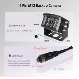 1080P HD Backup Camera for RV, PAL NTSC Reverse Camera with RCA&4 Pin M12 GX12 Connector for CVBS AHD Screen, Night Vision Waterproof Replacement Rear View Camera for RV Camper Truck Trailer Bus Van