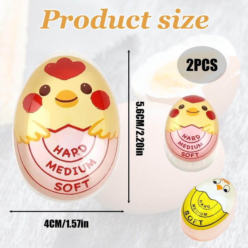 2-Pack Cute Egg Timer – Color Changing Egg Timers for