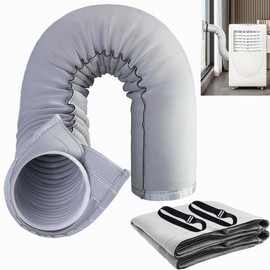 Wsobue Portable Air Conditioner Hose Cover Wrap - Portable AC Hose Insulated Sleeve for Heat Reduction, AC Hose Duct Vent Cover Sleeve Insulation Fit for 5" & 5.9" Diameter Exhaust Hoses Tube (Grey)