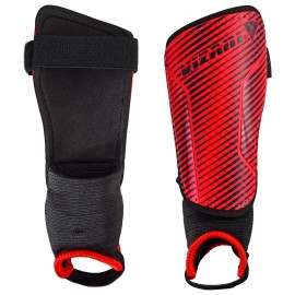 Vizari Youth Soccer Shin Guards Lightweight Durable Easy On Red Black XX Small