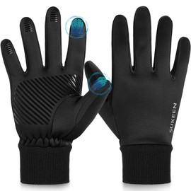 Sukeen Anti-slip Outdoor Sports Gloves Men Winter Gloves Women,Touch Screen Gloves Thin Thermal Gloves Driving Gloves Warm Black Gloves Sports Gloves for Cycling Running Hiking Football
