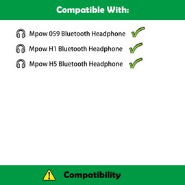 ACCOUTA Professionelle Ersatz-Ohrpolster Kissen Kompatibel mit Mpow 059 / H1 / H5 Bluetooth-Kopfhörer Ohrpolster mit atmungsaktivem Gewebe und hochwertigem Schaumstoff