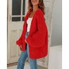 Cicy Bell Women's Cardigan Loose Lantern Sleeves Elegant Oversized Pullover,