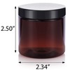 Amber 4 oz PET (BPA Free) Plastic Jar with Black