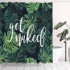 Tititex Tropical Palm Leaves Shower Curtain Sets, Cute Get Naked
