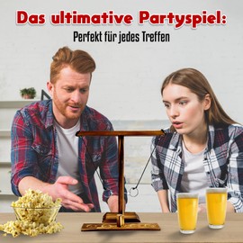 Spielferkel Wooden Ring Toss Game - Action Ring Toss Game for 2 People, Party Game for Stag Party, Adults, Outdoor & Indoor, Drinking Games, Party Items, Skill Game