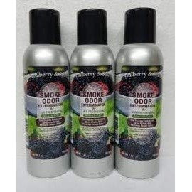 Smoke Odor Exterminator 198 gm/ 7 oz Large Spray Mulberry & Spice Set of Three Cans.