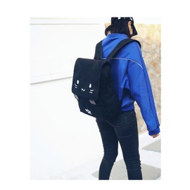 e-youth Cute Canvas Cat Print Backpack Lightweight Travel Rucksack One Size