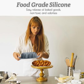 Chicrinum - Molde de silicona para pan con diseño trenzado, molde antiadherente para hornear de silicona de grado alimenticio, sartén para pan de carne con marco reforzado de metal, más resistencia,