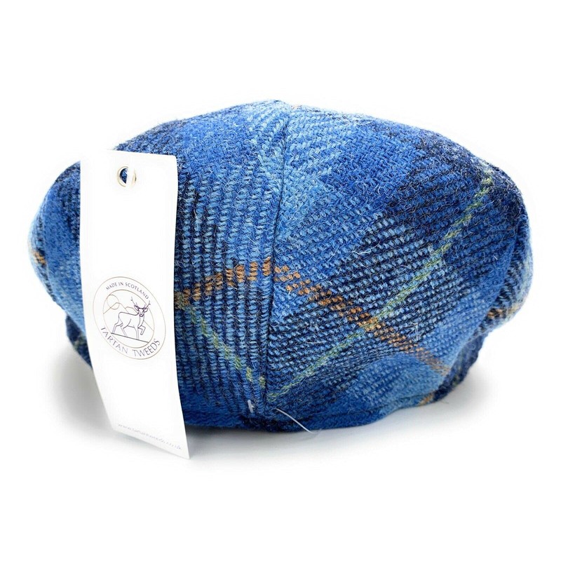 Mens Harris Tweed Flat Cap Comfort Fit Quilted Lining Made