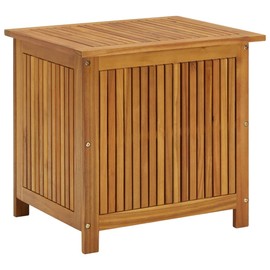 vidaXL Patio Storage Acacia Wood Box, Oil Finished, with Water-Resistant Bag Inside, Offering Ample Storage Space for Household or Garden Items.