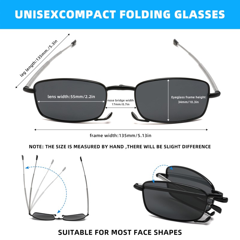 VEQINIKA Foldable Sunglasses for Men Women Polarized Folding Sunglasses Spring