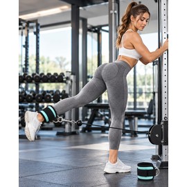 Adjustable Ankle Straps for Cable Machine Workouts – Padded Dual D-Ring Cuffs for Glute Kickbacks and Gym Training