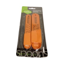 Cook's Kitchen Adjustable Measuring Spoons Set Of 2 Orange