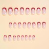 24Pcs Red French Press on Nails Short Square Nail Tips