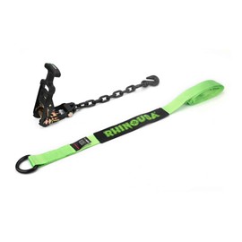 Rhino USA Ratchet Car Tie Down Straps (4PK) - 10,000lb Max Break Strength, Includes (4) 2 Inch x 96 Inch Reinforced Lasso Strapes - Heavy Duty Tire Strap Tie Downs for Truck, Cars, Trailer & More!