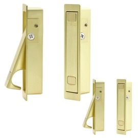 Dontay Pocket Door Pull Handle, Press Finger Edge Pull, Push Flush Mount Door Pull for Pocket Sliding Door, Recessed Rectangular Bypass Door Hardware, Low Profile Flush Cabinet Pull, 3.9"×0.91"