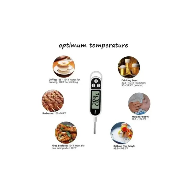 2ptermómetro De Cocina Preciso Para Hornear Freír Aguaaceite