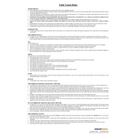 Zieglerworld 11 x 17 Ping Pong Table Tennis Game Laminated Rules & Regulation Poster