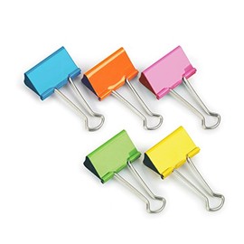 RAPESCO FBC19COL 19 mm Foldback Clips, Assorted Colours, Pack of 10