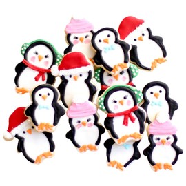 1 Dz. Mini Winter Penguin Cookies! Christmas Themed Party Favors or Cookie Exchange Gift!