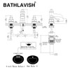 BATHLAVISH Widespread Bathroom Faucet Black Gold, Bathroom Faucet 3 Hole