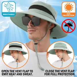 EINSKEY Waterproof Sun Hat for Men Women, UPF 50+ UV Protection Wide Brim Packable Hat for Fishing Hiking Garden Safari Beach