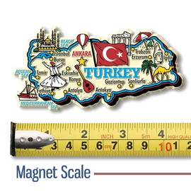 Turkey Jumbo Country Map Magnet by Classic Magnets, 3D Rubber Vintage-Style Collectible Souvenirs and Gifts Made in The USA