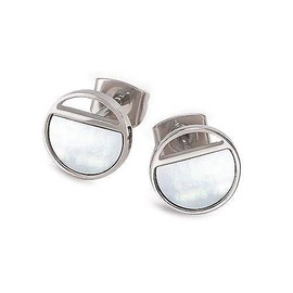 BOCCIA Titanium Women's Stud Earrings 05034-01 Pure Titanium Polished with Mother of Pearl, silver, Stud