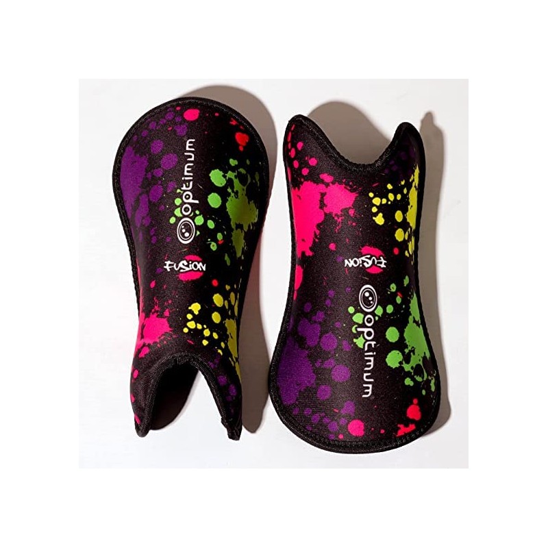 Optimum Men's Fusion Shin Guard, Multicoloured, Large