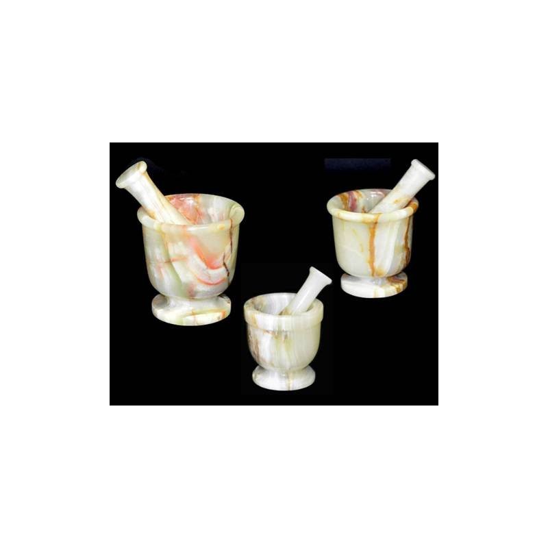 Traditional White Onyx Stone Mortar and Pestle Set - 4