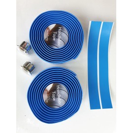 StickyTapes Bike Handlebar Tape with Bar End Plugs - Red, White or Blue (Blue)
